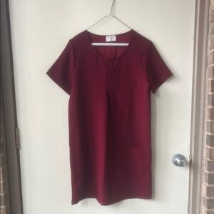 Everly Burgundy Short Sleeve Dress